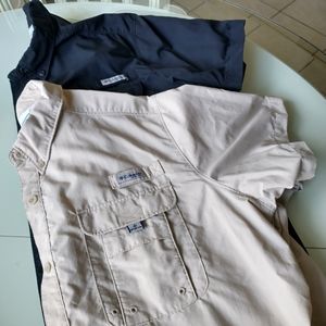 2 COLUMBIA PFG BAHAMA FISHING SHIRTS PLUS SIZE 1X